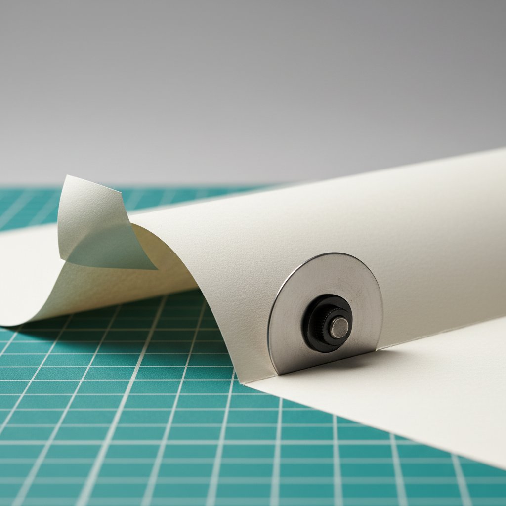 Sheet of cardstock lifting and buckling off a cutting mat mid-cut with a corner peeling up