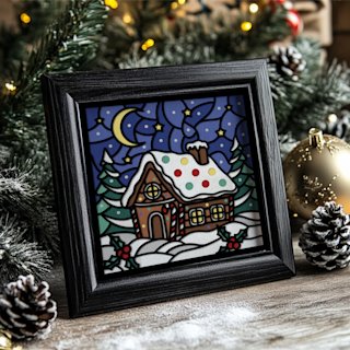 Christmas Shadow Box Gingerbread House - Image 09