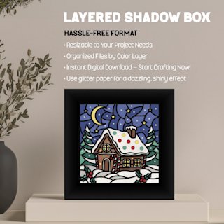 Christmas Shadow Box Gingerbread House - Image 04