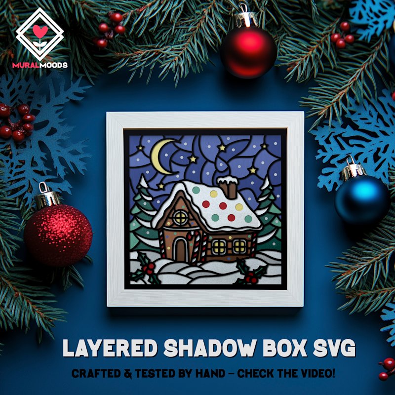 Christmas Shadow Box Gingerbread House - Image 08