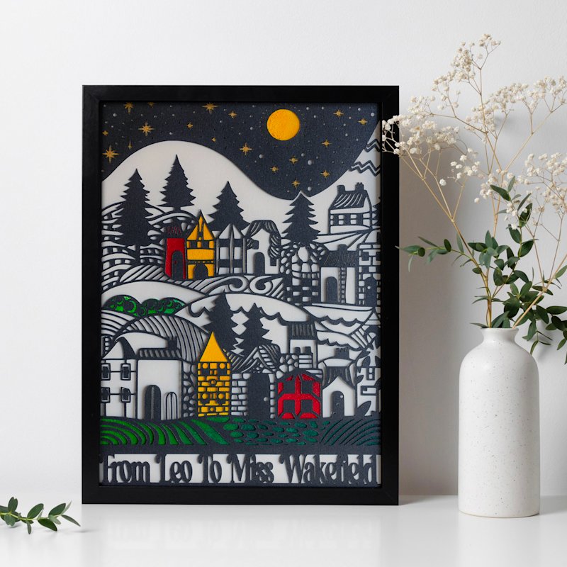 Free Christmas Papercut Template - Christmas Village - Image 01