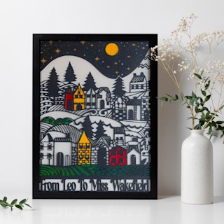 Free Christmas Papercut Template - Christmas Village - Image 01