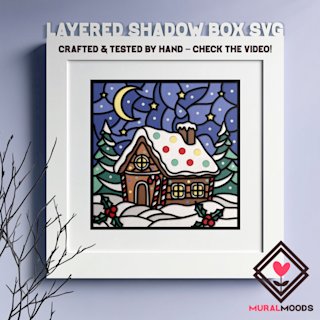 Christmas Shadow Box Gingerbread House, 3d New Year Layered Papercut Designs Holiday Decor
