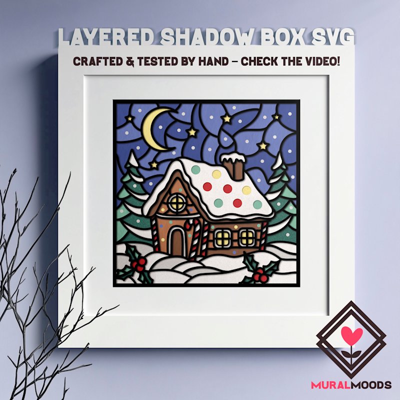 Christmas Shadow Box Gingerbread House - Image 01