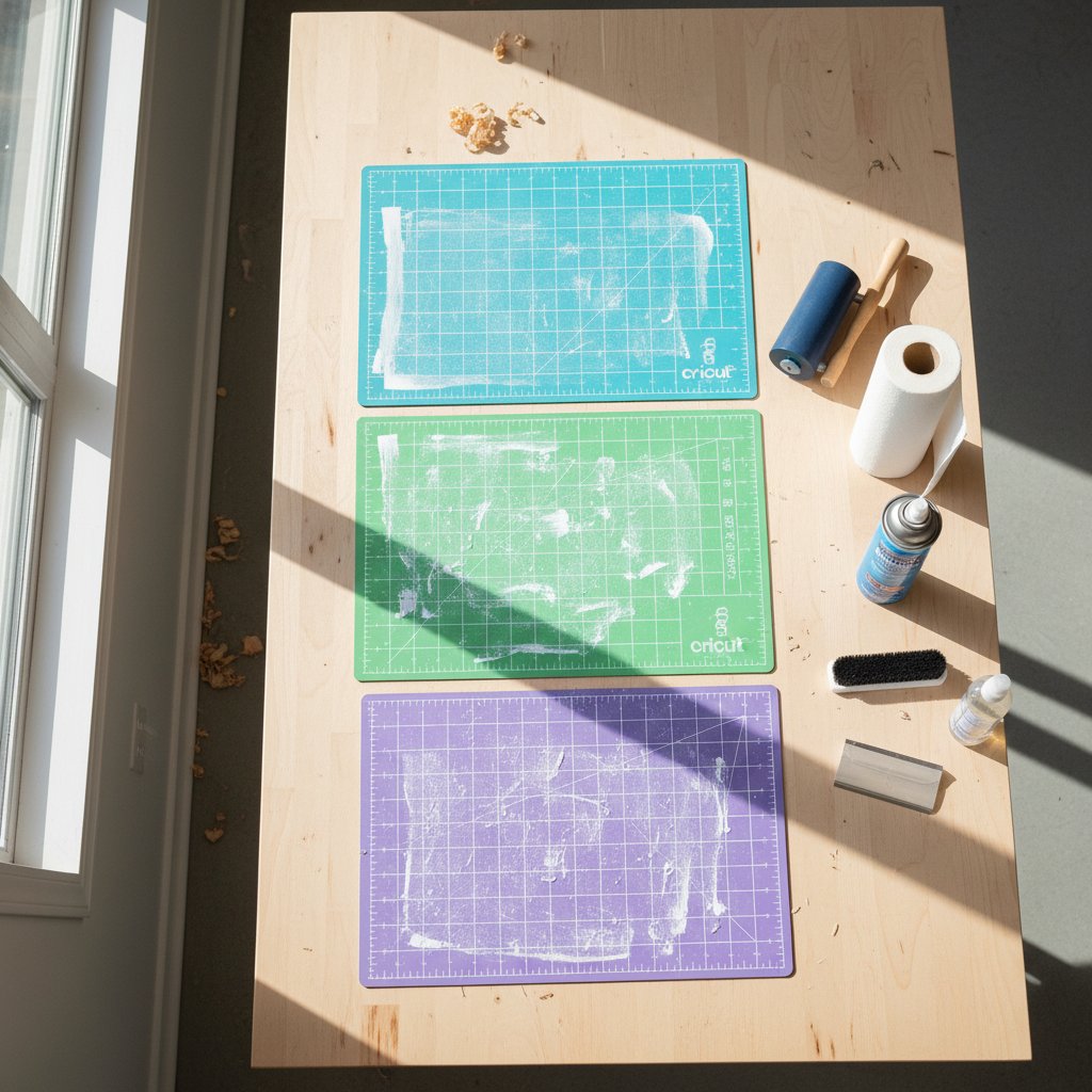 Cricut mat preparation and cleaning techniques for cardstock projects