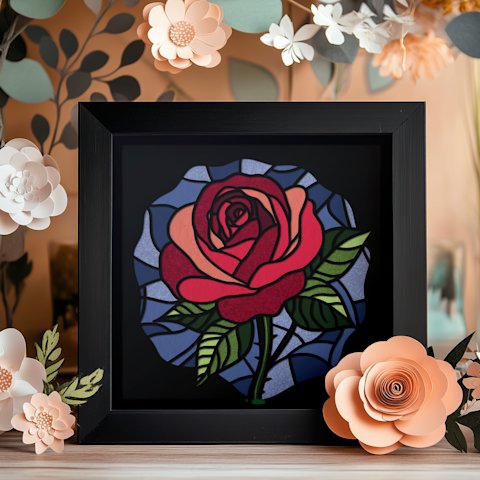 Shadowbox Flower Rose - image 02