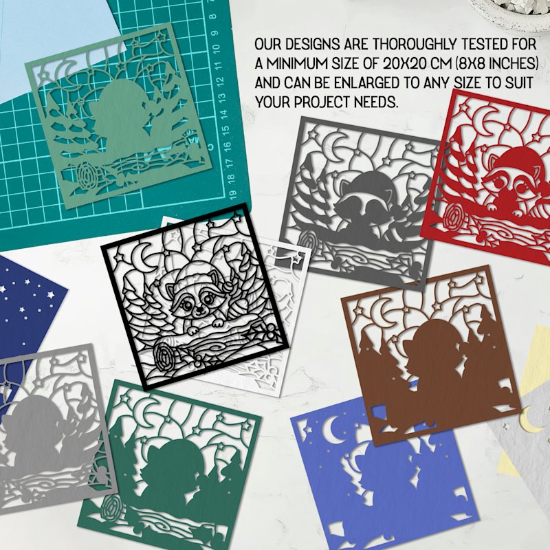 Christmas Shadow Box Raccoon - Image 07