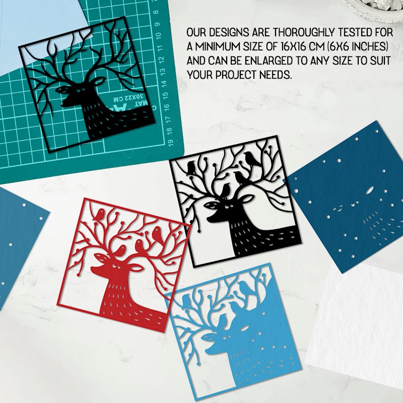 Shadowbox Christmas Deer - Image 06