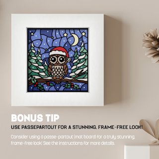 Christmas Shadow Box Owl: 3D Stained Glass Gift Card - Image 03