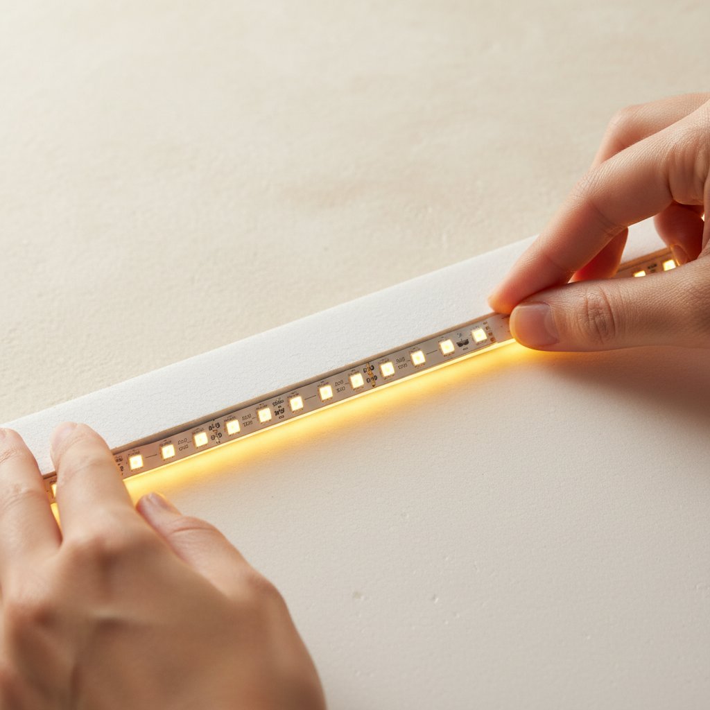 LED-backlit paper shadow box at night showing warm white glow filtering through layered cutout design