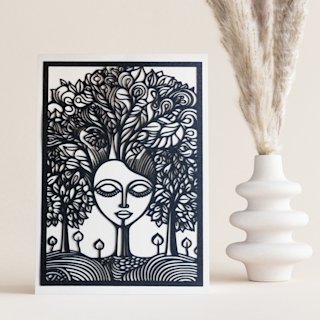 Mind tree - Original Tree Women Papercut SVG Template