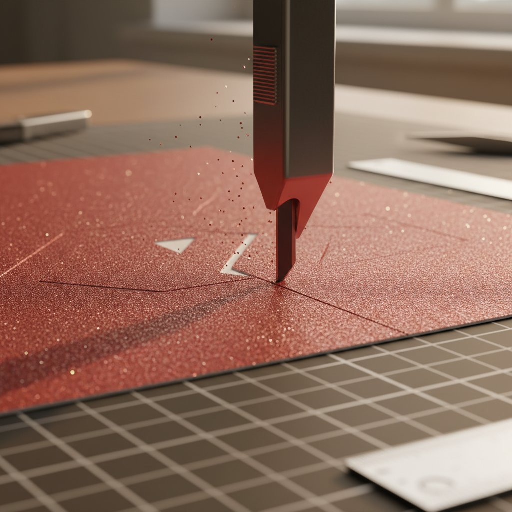 Deep Point blade cutting through thick glitter cardstock