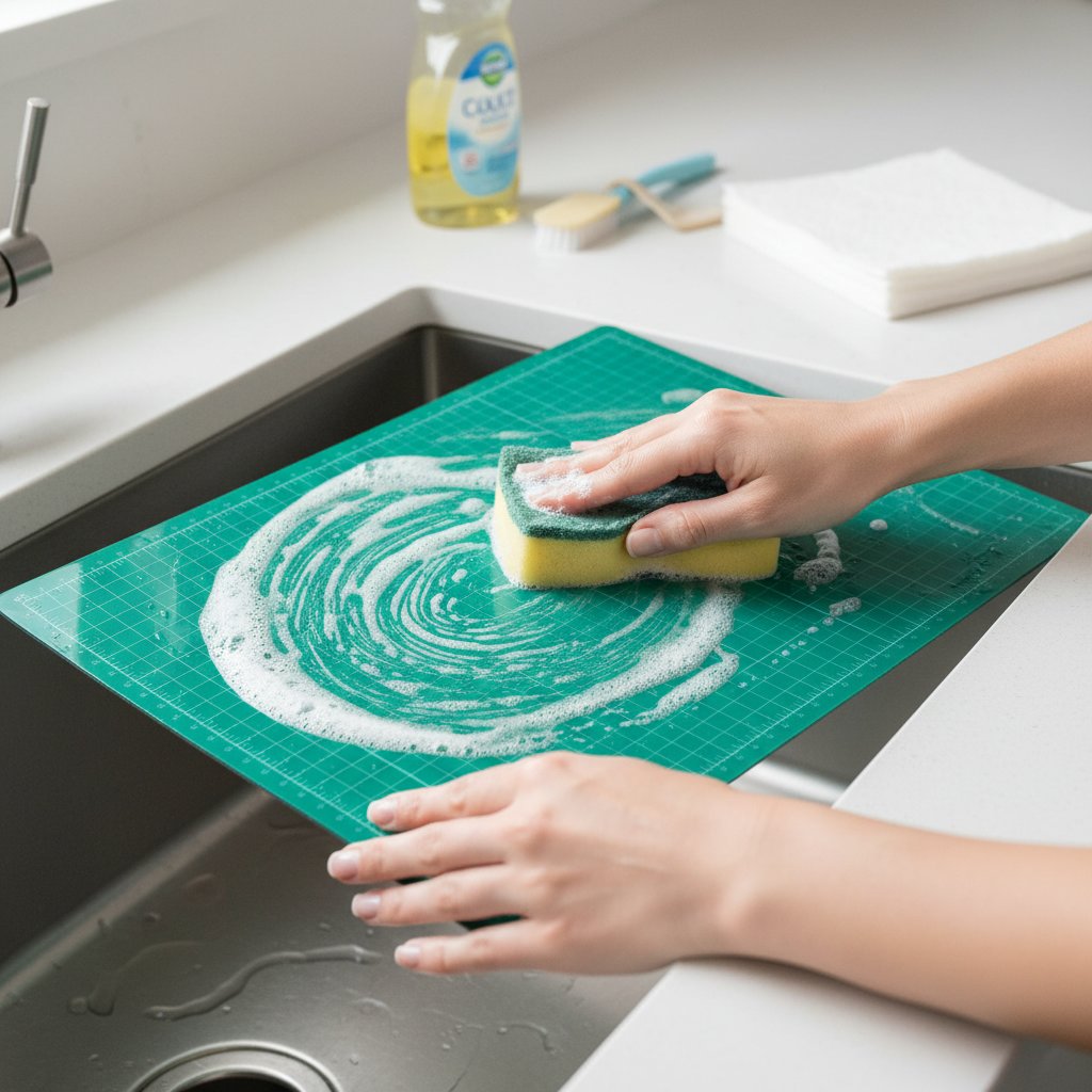 Cleaning a Cricut mat with soap and water
