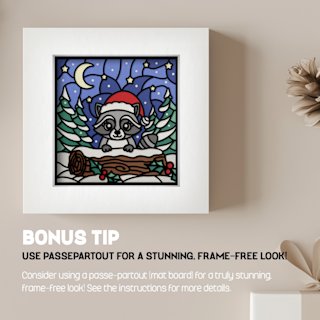 Christmas Shadow Box Raccoon - Image 03