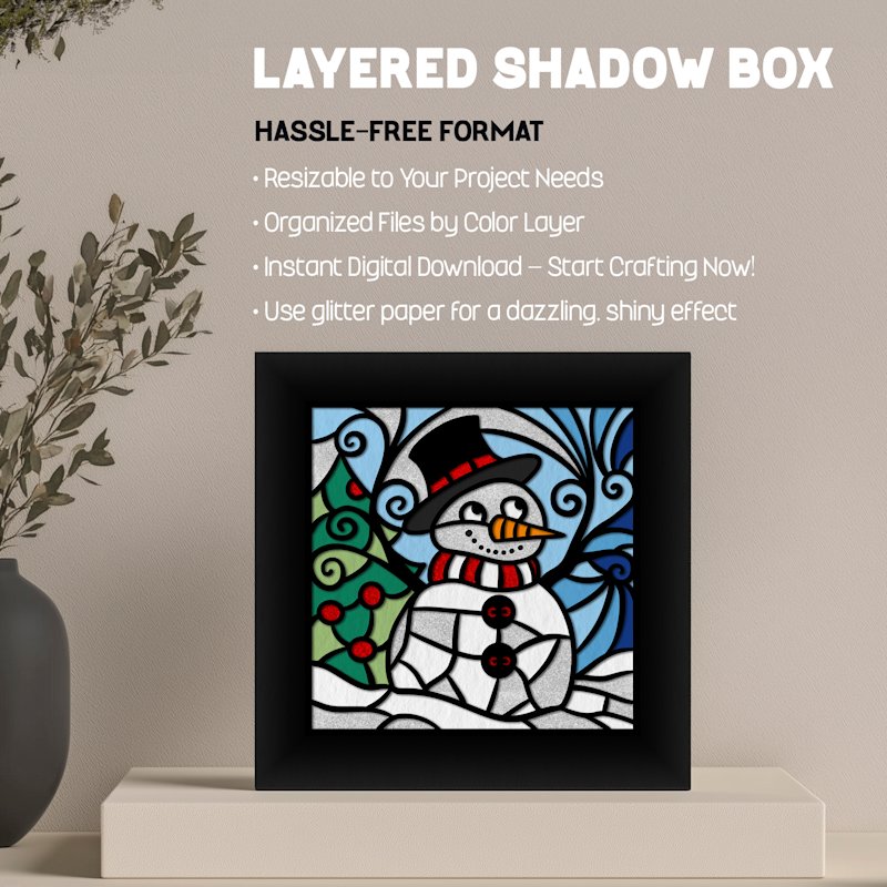 Shadowbox Snowman - Image 04