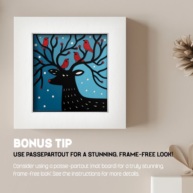 Shadowbox Christmas Deer - Image 03