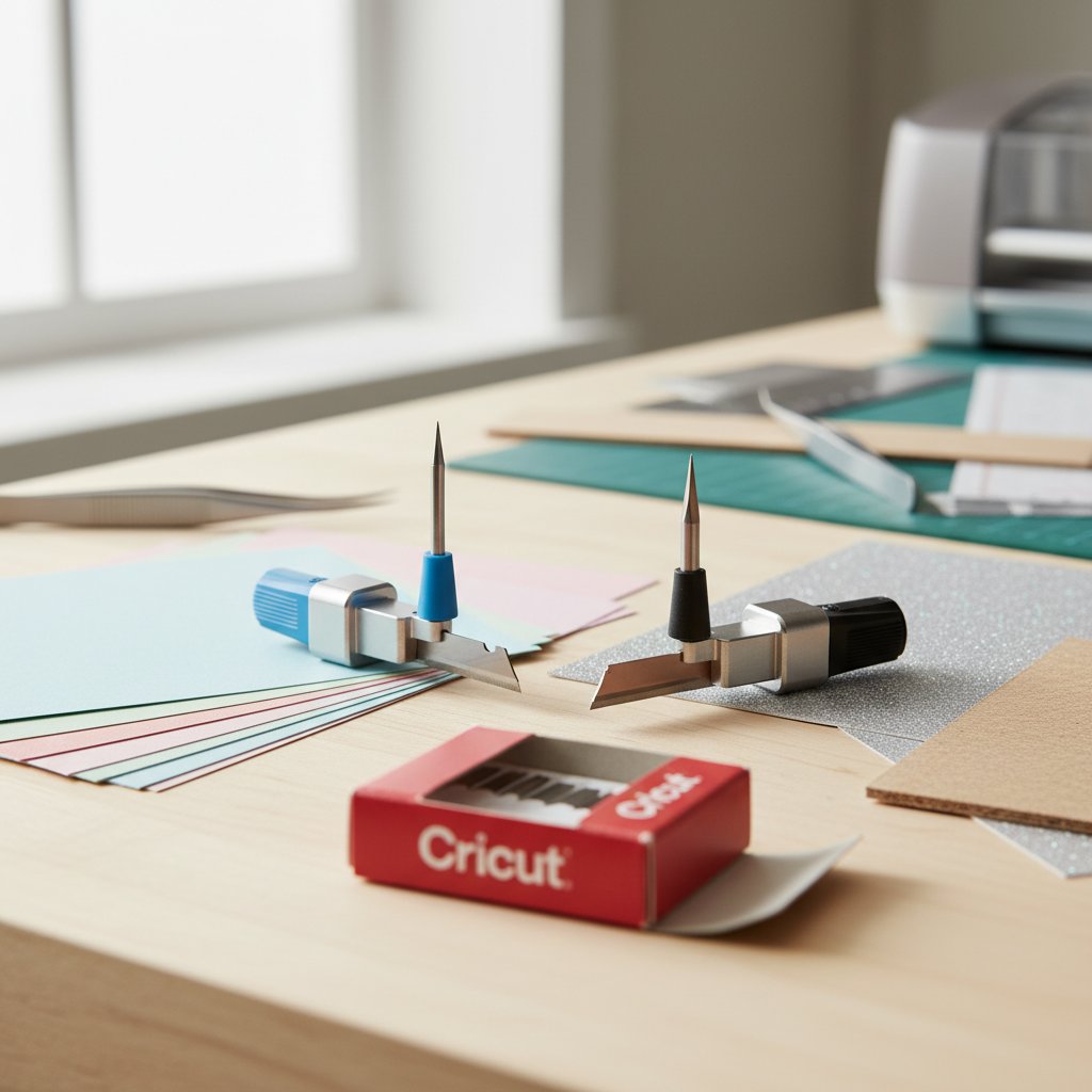 Cricut blade inspection guide showing blade components and wear indicators