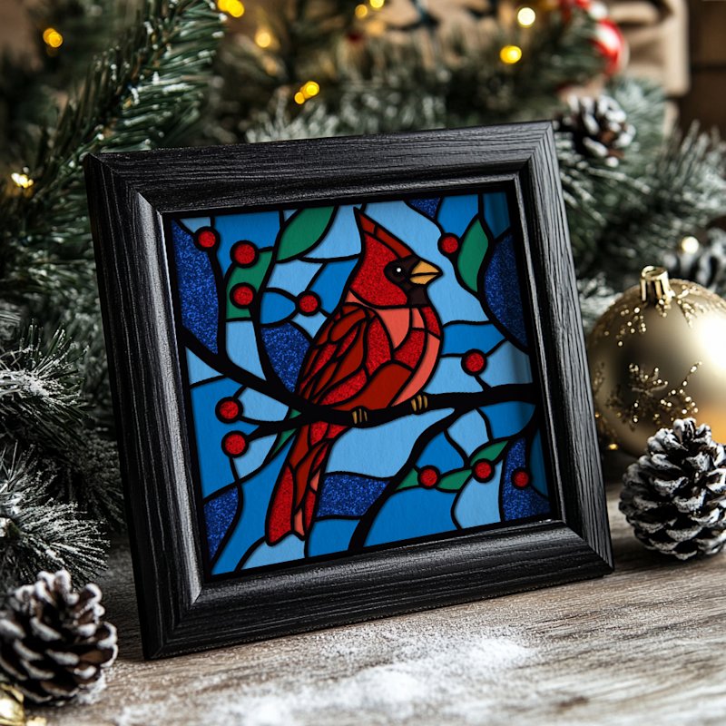 Shadowbox Red Cardinal - Image 01