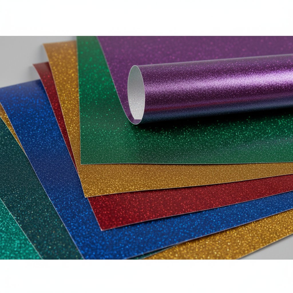 Glittering and pearlescent metallic specialty cardstock sheets in rich jewel tones