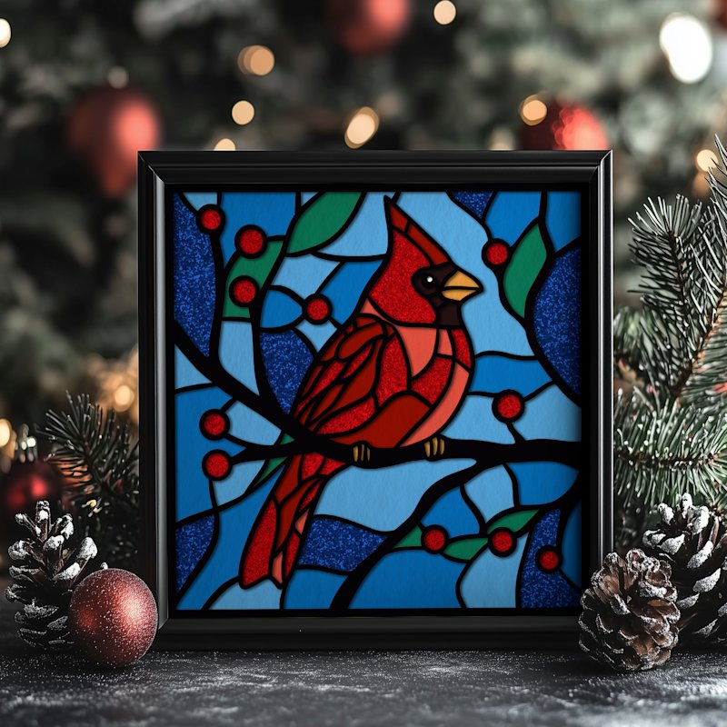 Shadowbox Red Cardinal - Image 05